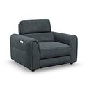 Santorini Power Motion Chaise Armchair and Power Headrest in  Nomad Harbour Mist Fabric