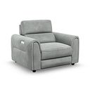 Santorini Electric Recliner Armchair with Power Headrest in  Nomad Pebble Fabric