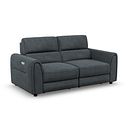 Santorini Modular 2 Seater Electric Reclining Sofa with Double End Motion Chaises in Nomad Harbour Mist Fabric- GROUP 8