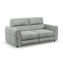 Santorini Modular 2 Seater Electric Reclining Sofa with Double End Motion Chaises in Nomad Pebble Fabric- GROUP 8