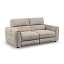 Santorini Modular 2 Seater Electric Reclining Sofa with Double End Motion Chaises in Nomad Sahara Fabric- GROUP 8