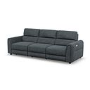 Santorini Modular 3 Seater Power Chaise Left Hand Corner Sofa and Power Headres in Nomad Harbour Mist Fabric- GROUP 9