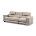 Santorini Modular 3 Seater Power Chaise Left Hand Corner Sofa and Power Headrest in Nomad Sahara Fabric- GROUP 9