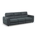Santorini Modular 3 Seater Power Chaise Right Hand Corner Sofa in Dapple Chocolate Fabric- GROUP 9 in Nomad Harbour Mist Fabric- GROUP 9