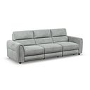 Santorini Modular 3 Seater Power Chaise Right Hand Corner Sofa in Dapple Chocolate Fabric- GROUP 9 in Nomad Pebble Fabric- GROUP 9