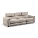 Santorini Modular 3 Seater Power Chaise Right Hand Corner Sofa in Dapple Chocolate Fabric- GROUP 9 in Nomad Sahara Fabric- GROUP 9