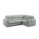 Santorini Modular 4 Seater Electric Recliner Left Hand Corner Sofa with Power Headrests in Nomad Pebble Fabric - GROUP 2
