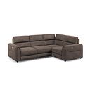 Santorini Modular 4 Seater Power Chaise Left Hand Corner Sofa with Power Headrests in Nomad Driftwood Fabric- GROU