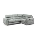 Santorini Modular 4 Seater Power Chaise Left Hand Corner Sofa with Power Headrests in Nomad Pebble Fabric- GROUP 2