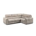 Santorini Modular 4 Seater Power Chaise Left Hand Corner Sofa with Power Headrests in Nomad Sahara Fabric- GROUP 2