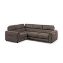 Santorini Modular 4 Seater Power Chaise Right Hand Corner Sofa with Power Headrests in Nomad Driftwood Fabric- GRO