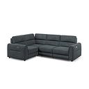Santorini Modular 4 Seater Power Chaise Right Hand Corner Sofa with Power Headrests in Nomad Harbour Mist Fabric- 