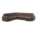 Santorini Modular 6 Seater Power Chaise Right Hand Corner Sofa and Power Headrests in Nomad Driftwood Fabric  - GROUP 19