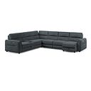 Santorini Modular 6 Seater Power Chaise Right Hand Corner Sofa and Power Headrests in Nomad Harbour Mist Fabric  - GROUP 19