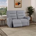 Eastbourne Recliner 2 Seater with USB in Santos Steel Fabric