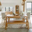 Savannah Hevea Dining Table, 2 Scroll-Back Chairs in Mink Fabric and 2 Savannah Bench Seats
