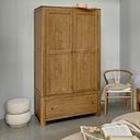 Savannah Solid Heveawood Double Wardrobe