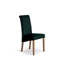 Scroll Back Chair in Heritage Bottle Green Velvet with Oak Legs