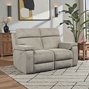 Selby 2 Seater Power Recliner Sofa in Miller Taupe Fabric