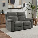 Selby 2 Seater Power Recliner Sofa in Plush Charcoal Fabric