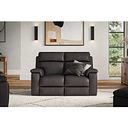 Selby 2 Seater Power Recliner Sofa in Virgo Black Leather