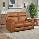 Selby 2 Seater Power Recliner Sofa in Virgo Cognac Leather
