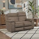 Selby 2 Seater Power Recliner Sofa with Power Headrest in Miller Earth Brown Fabric