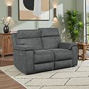 Selby 2 Seater Power Recliner Sofa with Power Headrest in Miller Grey Fabric