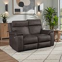 Selby 2 Seater Power Recliner Sofa with Power Headrest in Pilgrim Pewter Fabric