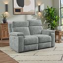 Selby 2 Seater Power Recliner Sofa with Power Headrest in Plush Silver Fabric