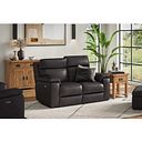 Selby 2 Seater Power Recliner Sofa with Power Headrest in Virgo Black Leather