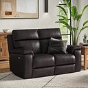 Selby 2 Seater Power Recliner Sofa with Power Headrest in Virgo Black Leather