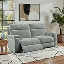 Selby 3 Seater Power Recliner Sofa in Plush Silver Fabric