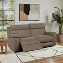 Selby 3 Seater Power Recliner Sofa with Power Headrest in Miller Earth Brown Fabric