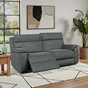 Selby 3 Seater Power Recliner Sofa with Power Headrest in Miller Grey Fabric