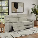 Selby 3 Seater Power Recliner Sofa with Power Headrest in Miller Taupe Fabric