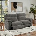 Selby 3 Seater Power Recliner Sofa with Power Headrest in Plush Charcoal Fabric
