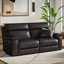 Selby 3 Seater Power Recliner Sofa with Power Headrest in Virgo Black Leather