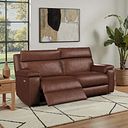 Selby 3 Seater Power Recliner Sofa with Power Headrest in Virgo Chestnut Leather