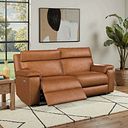 Selby 3 Seater Power Recliner Sofa with Power Headrest in Virgo Cognac Leather
