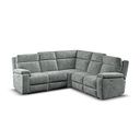 Selby Group 3 Electric Recliner with Power Headrest  Lumbar Support in Plush Silver Fabric