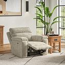 Selby Power Recliner Armchair in Plush Beige Fabric