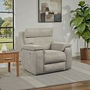 Selby Power Recliner Armchair in with Power Headrest Miller Taupe Fabric