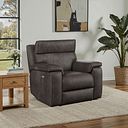 Selby Power Recliner Armchair with Power Headrest in Pilgrim Pewter Fabric