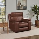 Selby Power Recliner Armchair with Power Headrest in Virgo Chestnut Leather