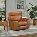 Selby Power Recliner Armchair with Power Headrest in Virgo Cognac Leather