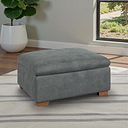 Selby Storage Footstool in Miller Grey Fabric