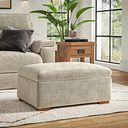 Selby Storage Footstool in Plush Beige Fabric
