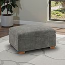 Selby Storage Footstool in Plush Charcoal Fabric