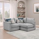 Malvern 3 Seat Left Hand Modular Corner Sofa in Silver fabric - Group 6
